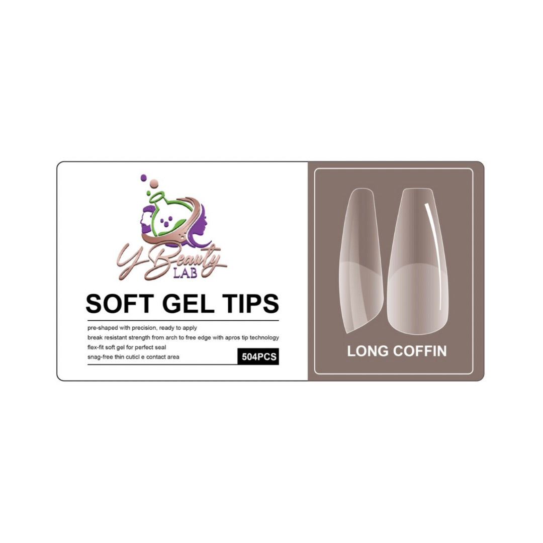 Soft Gel Tips Long Coffin