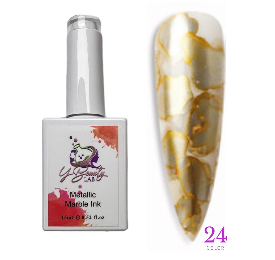 Metallic Marble Ink Gold 24